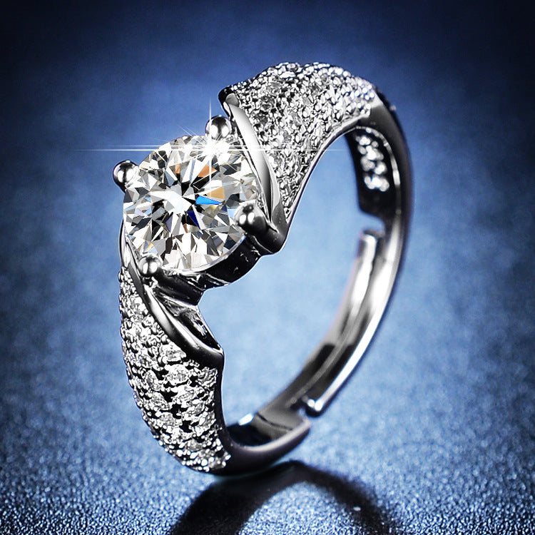 Streaming Imitation Moissanite Eight Hearts Arrows Female Karat Classic Rings