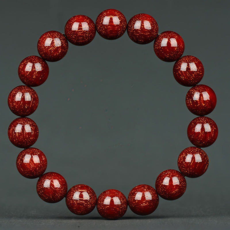 Women's & Men's Lobular Rosewood Old Materials Golden Spots Beads Bracelet