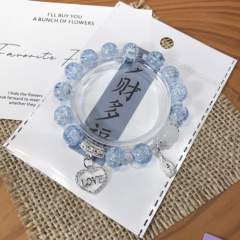 Glass Crystal Fresh Sweet Beaded Hand Greeting Bracelets