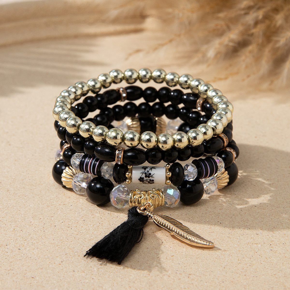 Style Bohemian Bead Design Sense Niche Contrast Bracelets