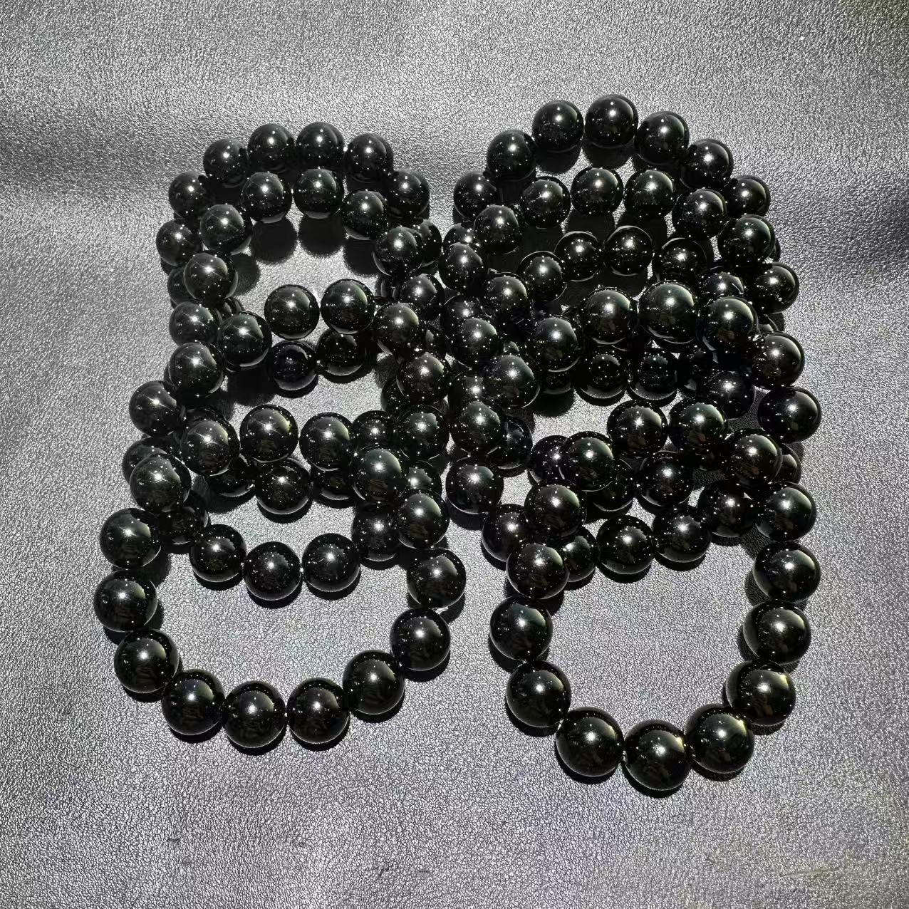 Natural Black Pearl Round Beads Unisex Ethnic Bracelet