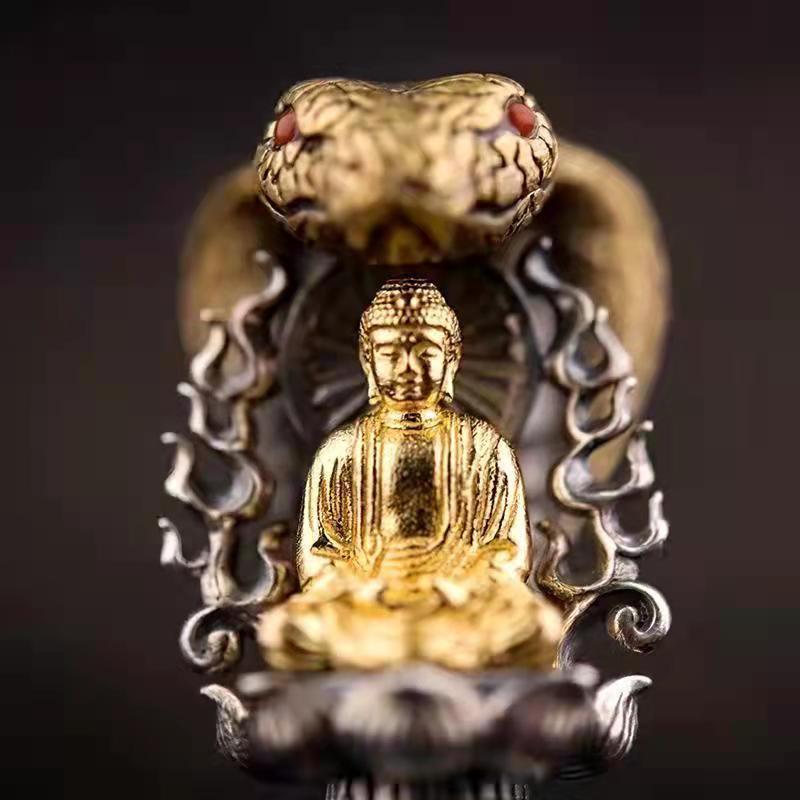 Shakyamuni Vajra Rotatable Six Words Proverbs Buddha Monster Pendants