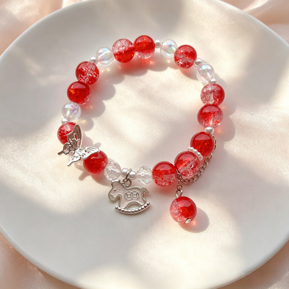 Horse Floral Butterfly Niche Glaze Gift Bracelet