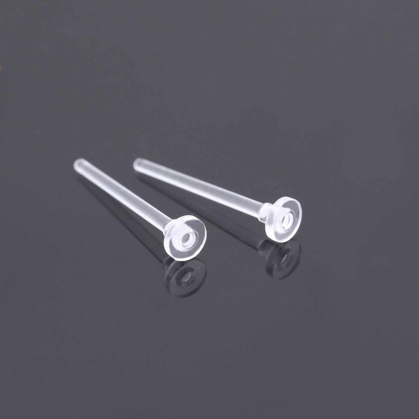 Plastic Auricular Needle Flat Ear Transparent Stud Earrings