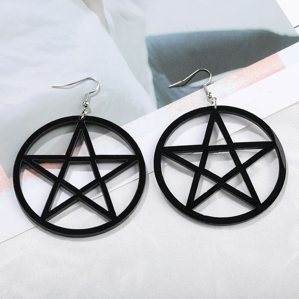 Women's Five-pointed Star For Exaggerated Circle Eardrop Earrings