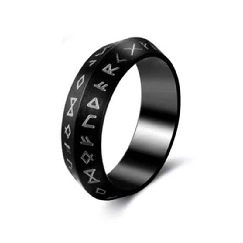 Men's Vintage Baked Fog Wen Titanium Steel Rings