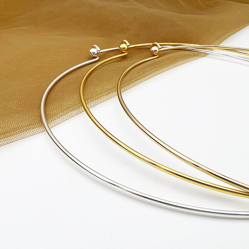 Copper Wire Open Bead Ancient Style Clavicle Chain Collar