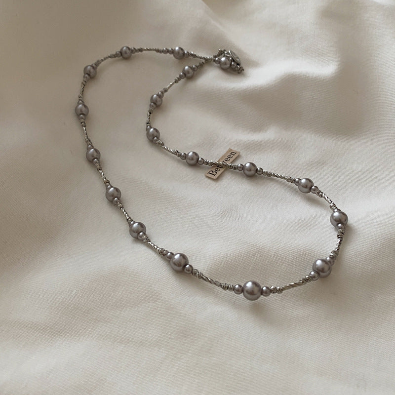 Pearl Twin Clavicle Chain Light Luxury Necklaces