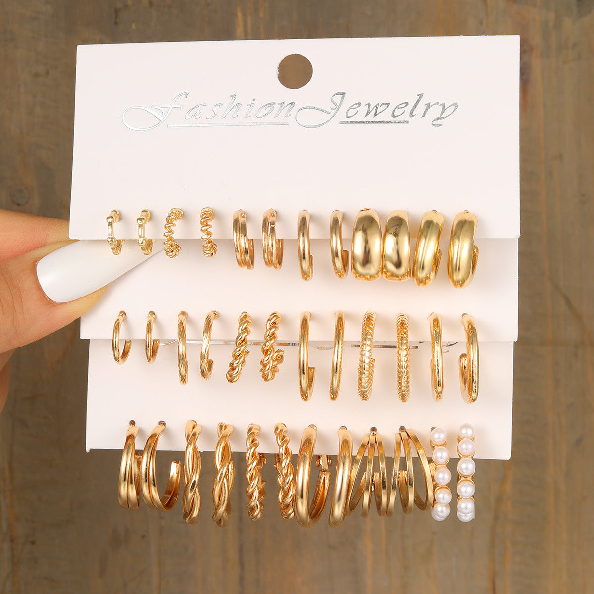 Women's Geometric Type Alloy Pearl Suit Pairs Fashionable Rings
