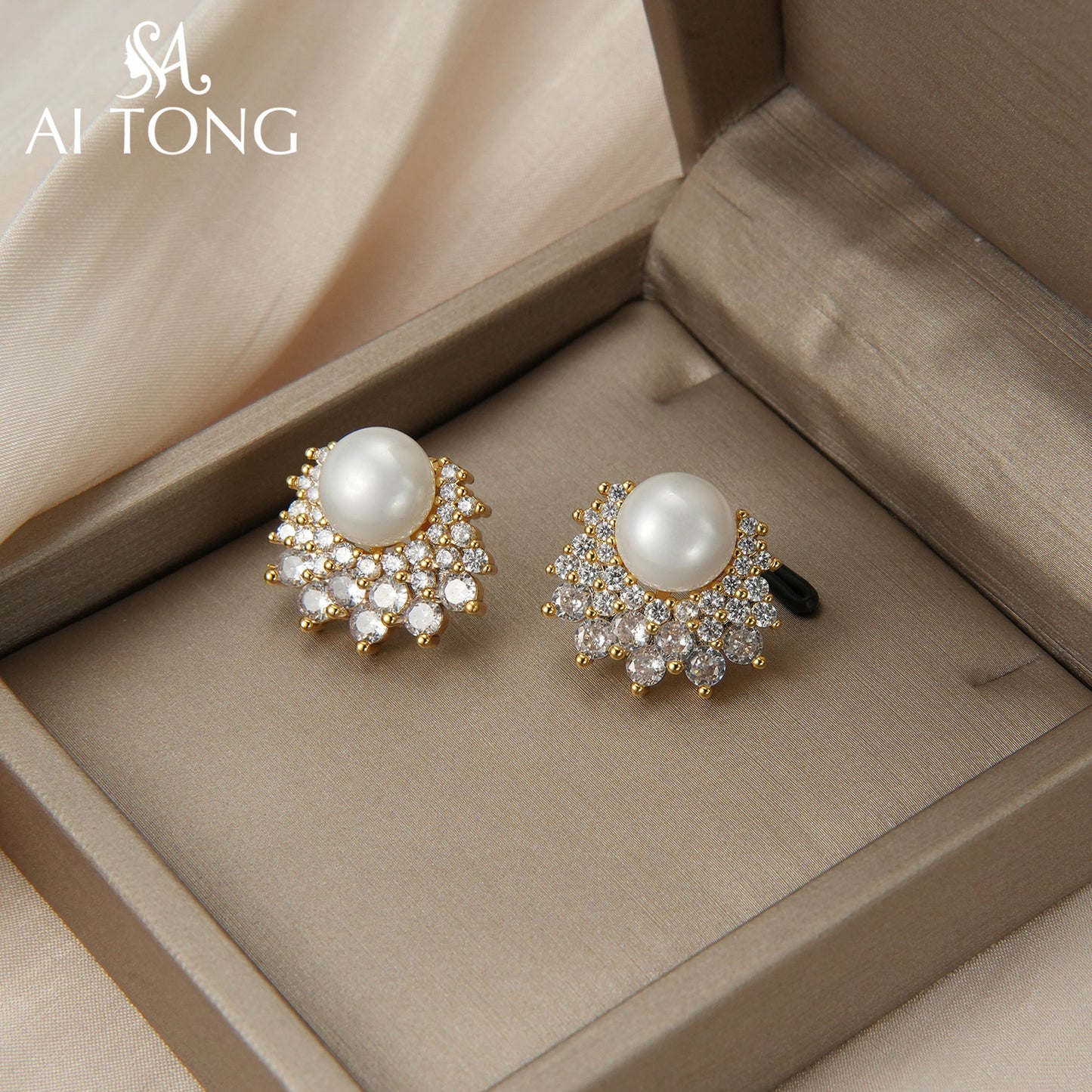 Elegant Pearl Shining Premium Delicate Gentle Temperament Earrings