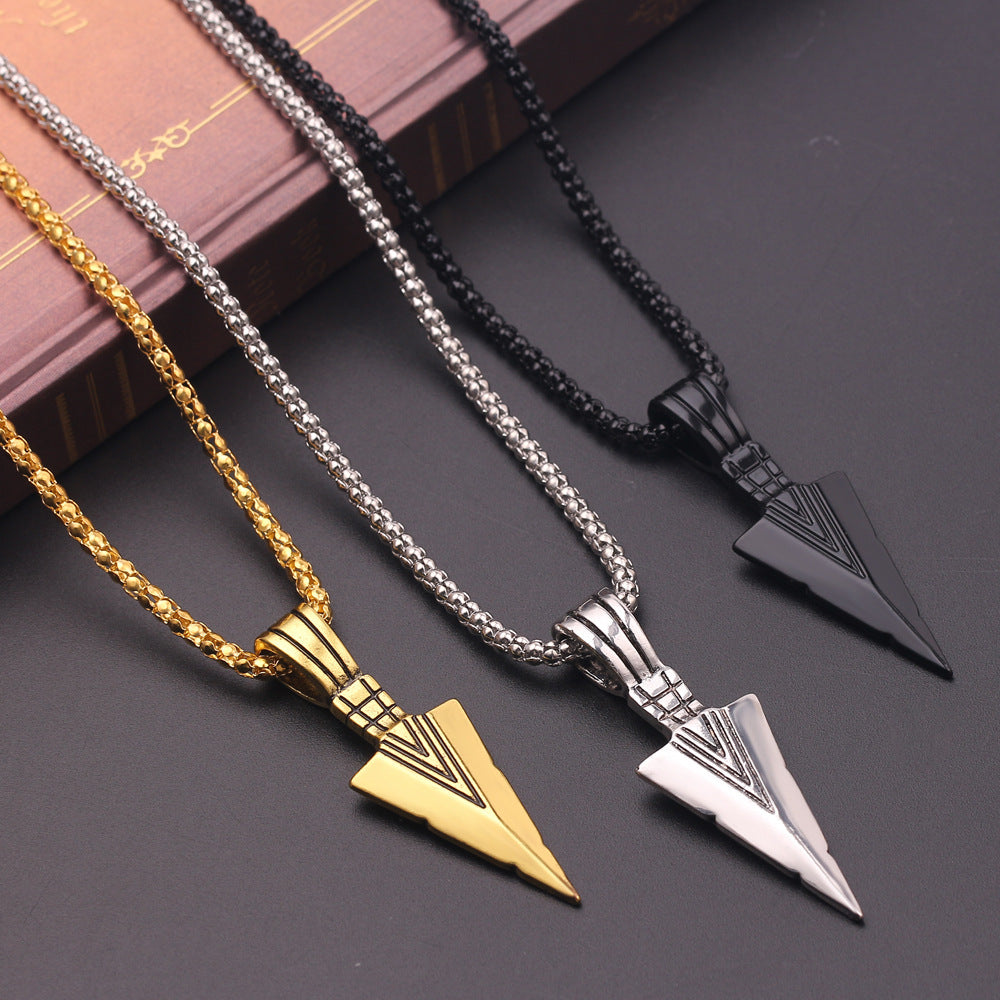 Men's Personality Triangle Spearhead Alloy Vintage Arrow Pendants