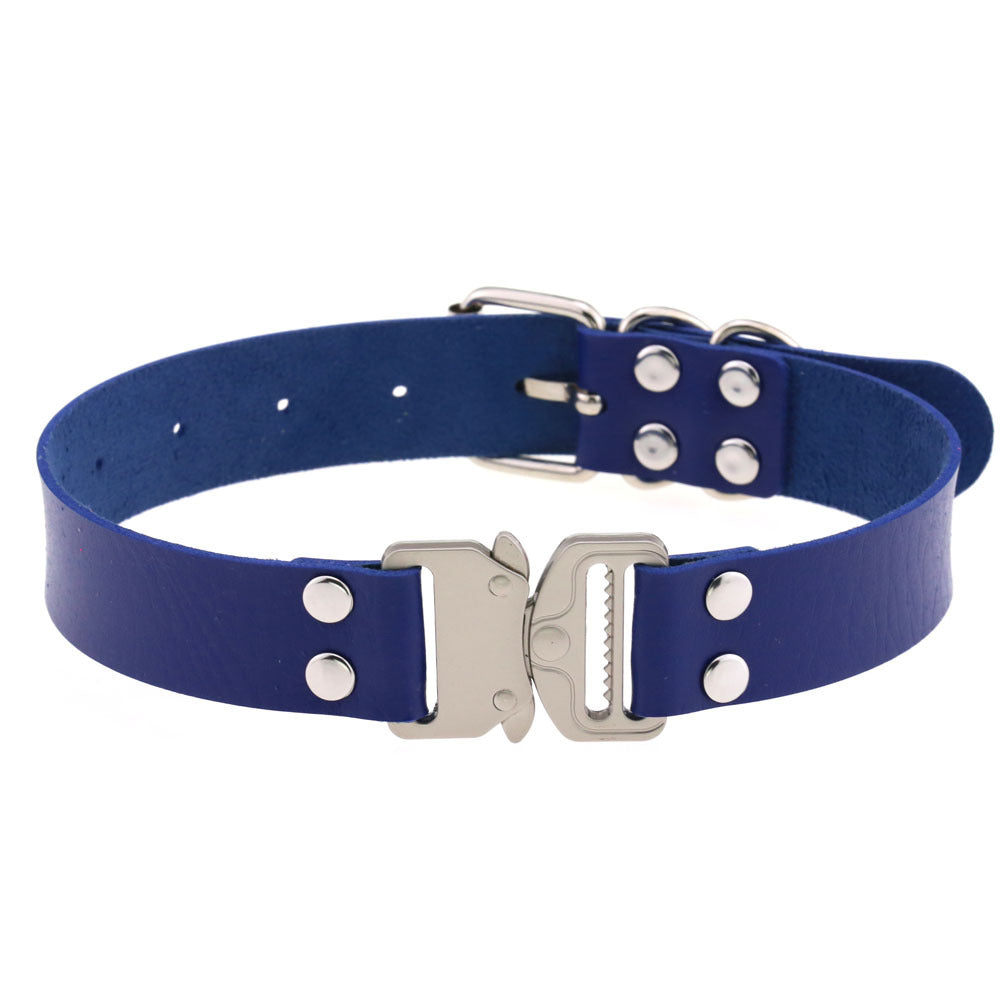 Simple Release Buckle Clavicle Creative Classic Pin Leather Collar