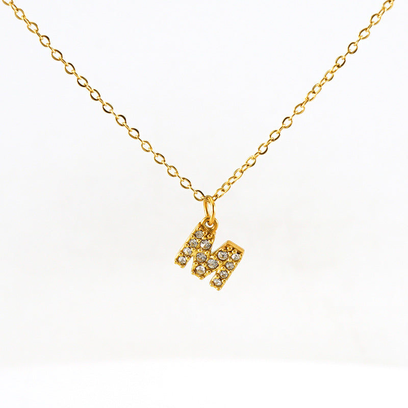 Women's Diamond Small Letter Simple Clavicle Chain Necklaces