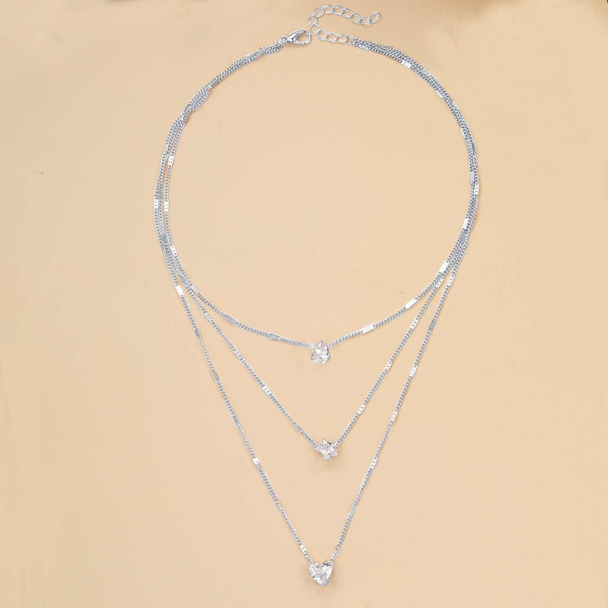 Fashion Trend Diamond Five-pointed Star Heart Necklaces