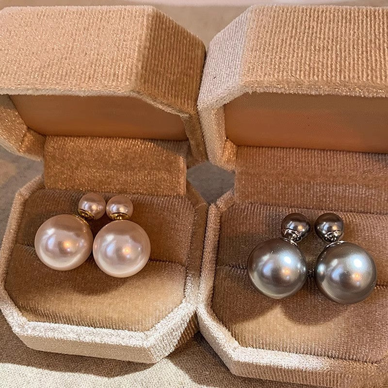 Women's Double-sided Pearl For Fashion Commuter Graceful Niche Design High-grade Light Earrings