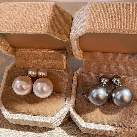 Women's Double-sided Pearl For Fashion Commuter Graceful Niche Design High-grade Light Earrings
