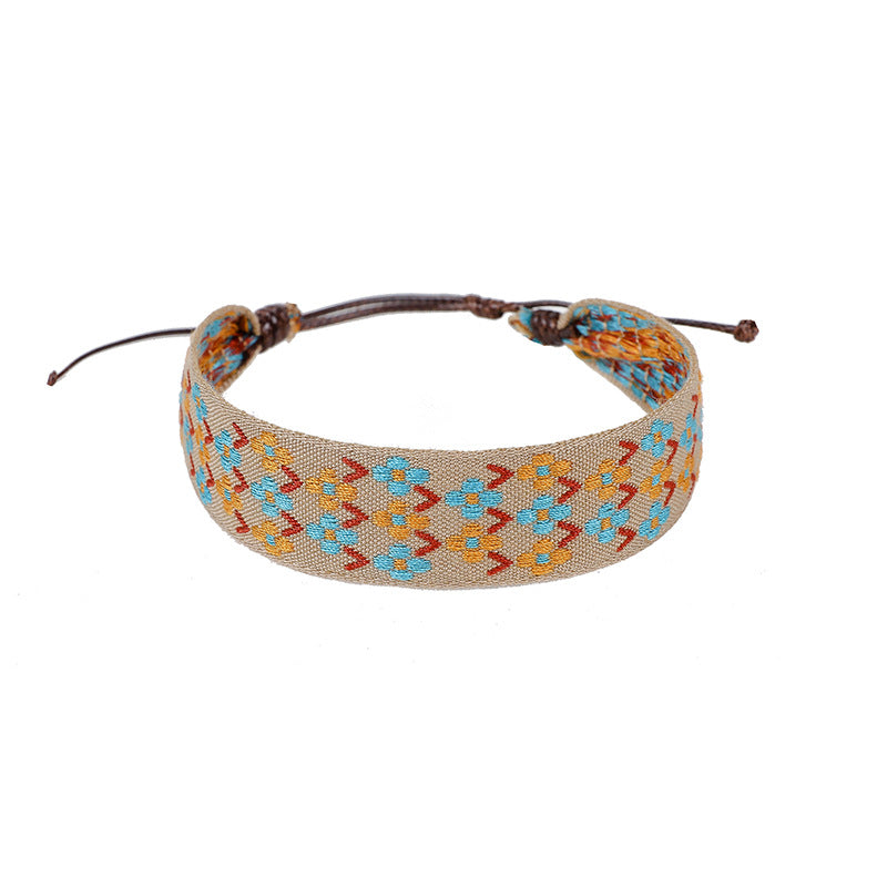 Bohemian Artistic Printed Fabric Carrying Strap Bracelets