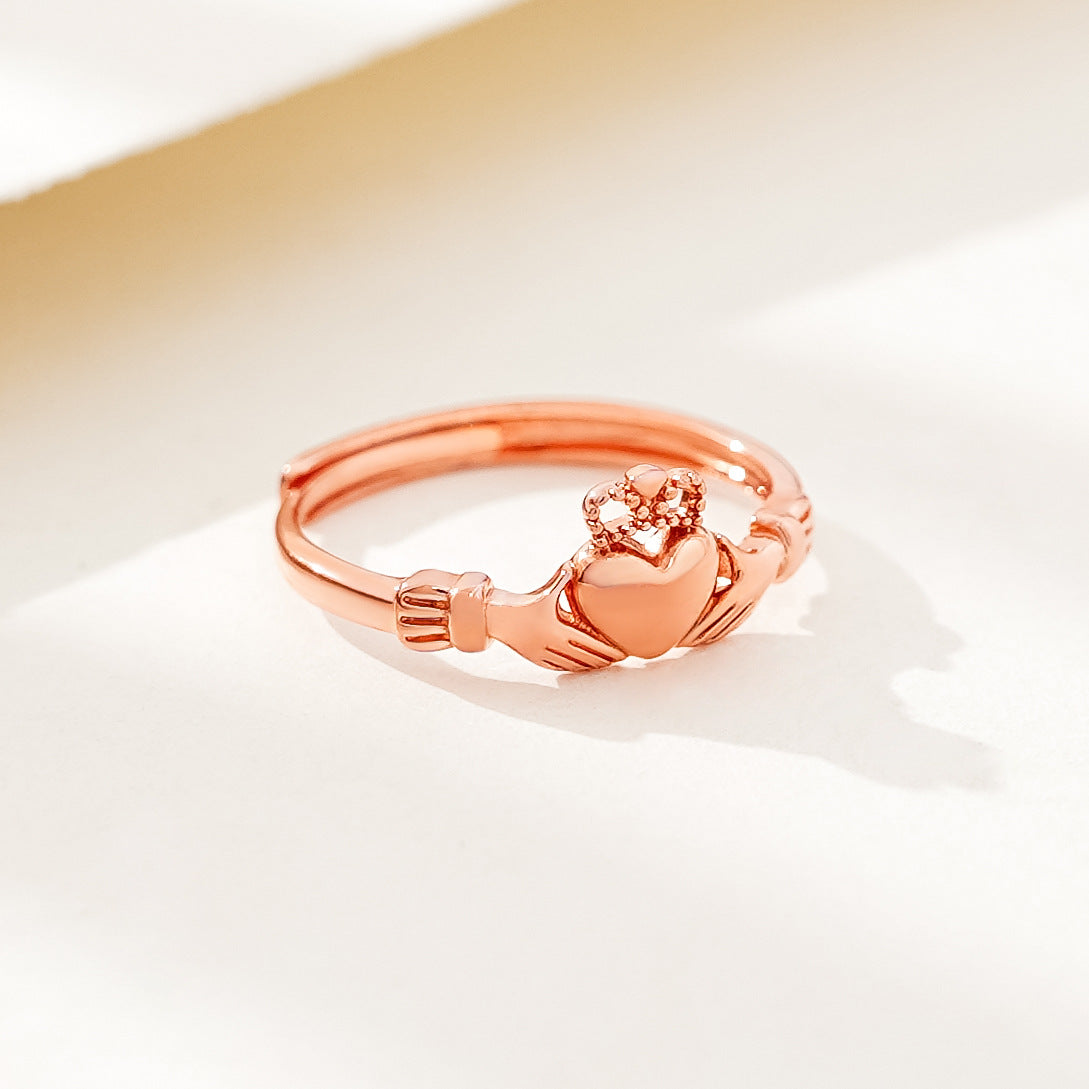 Heart-shaped Female Special Interest Light Luxury Opening Fashion Ring