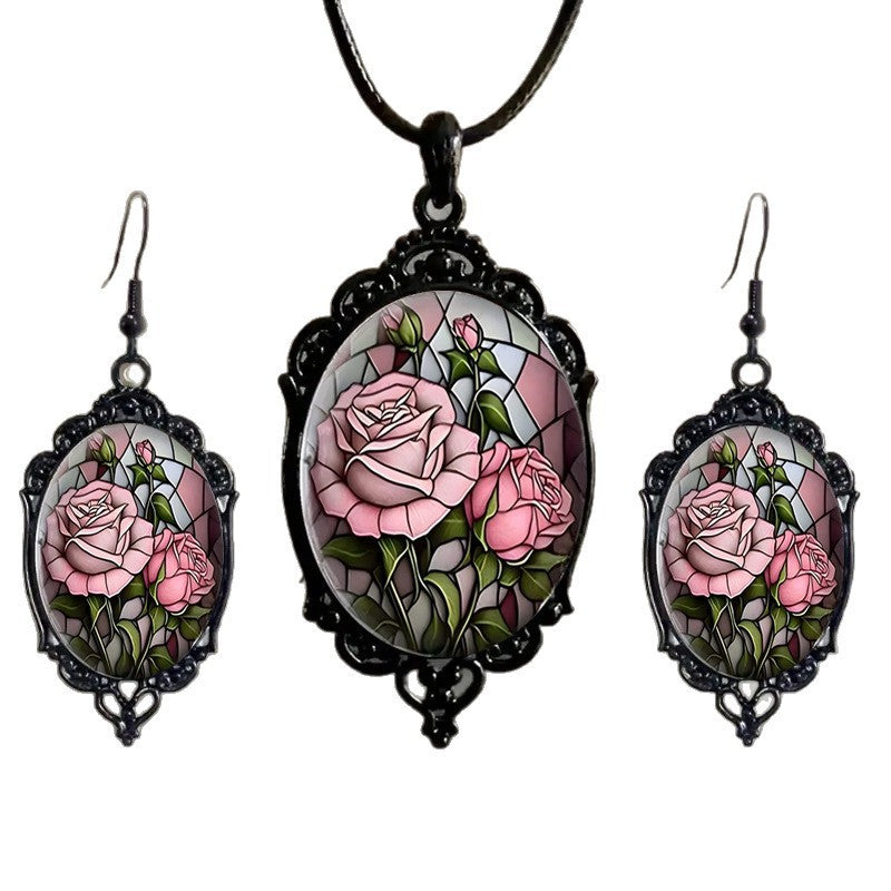 Fashion Elegant Glass Suite Romantic Gift Jewelry Set