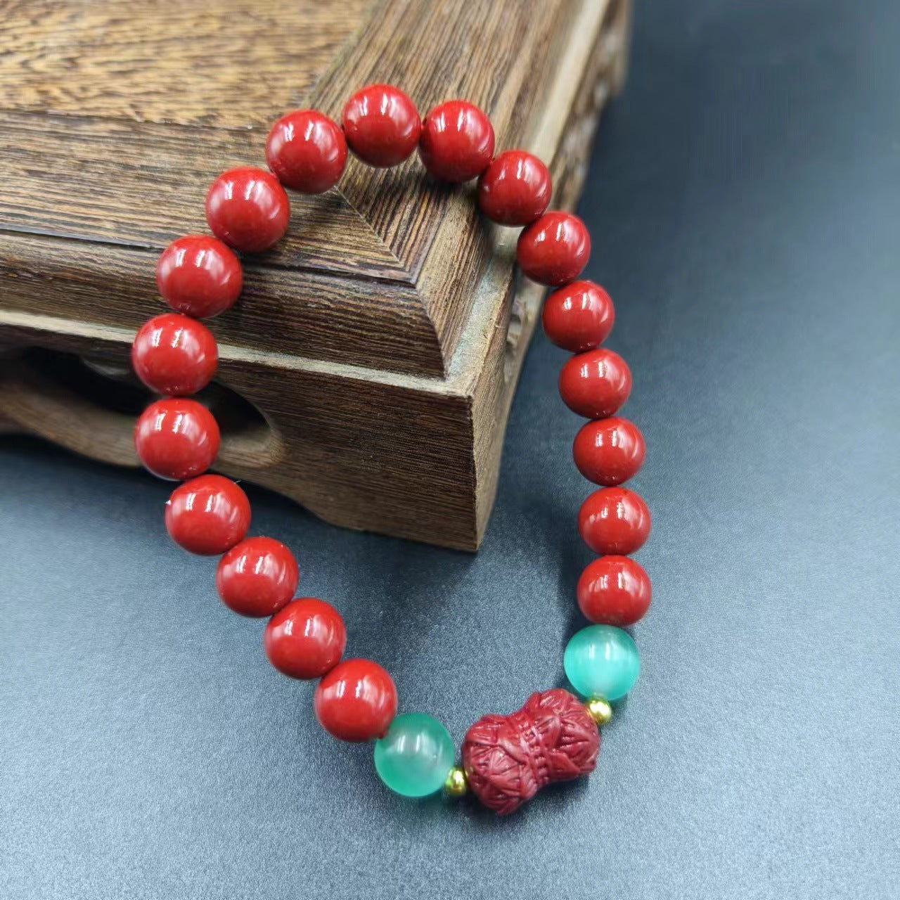 Women's & Men's Cinnabar Purple Gold Sand Single Circle Simple Buddha Beads Light Bracelet