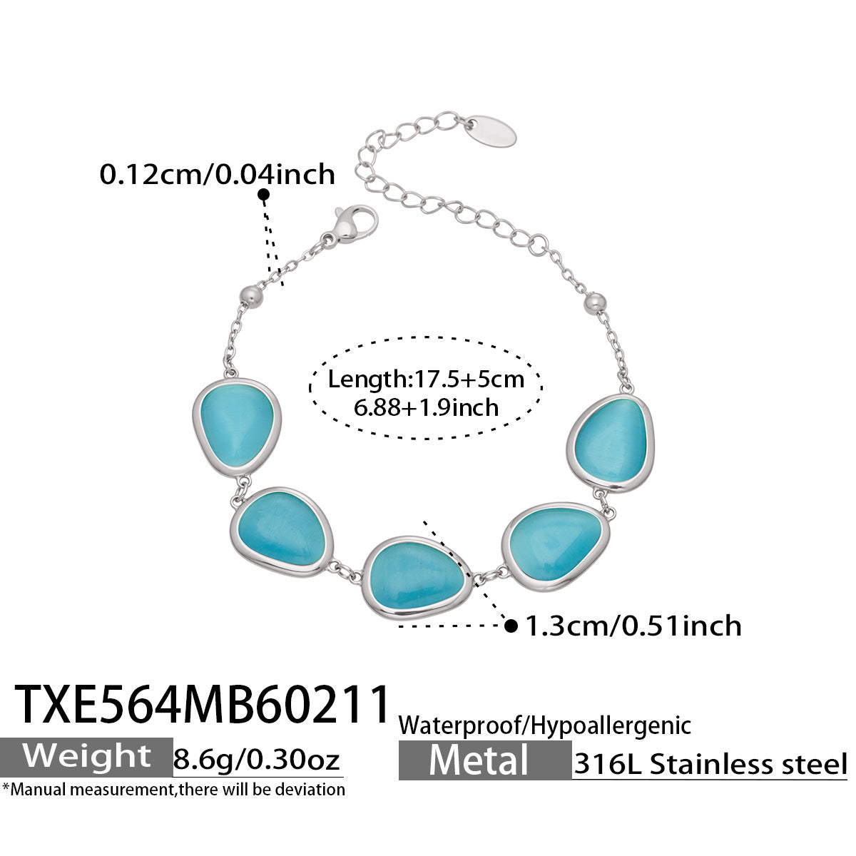 Li Affordable Luxury Style Cut Water Drop-shaped Opal Female Stainless Necklaces