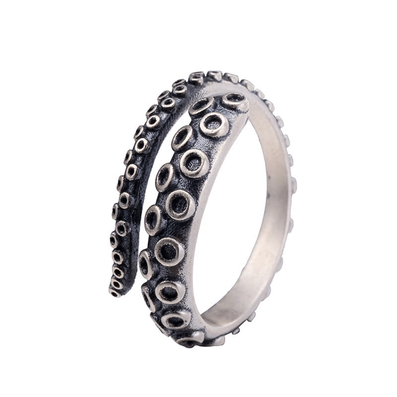 Punk Octopus Stainless Steel Titanium Open-end Rings