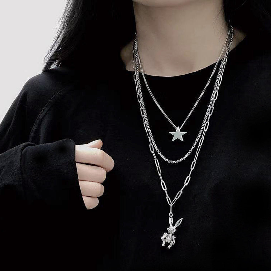 Women's Stitching Hip Hop Buckle Simple Sweet Necklaces