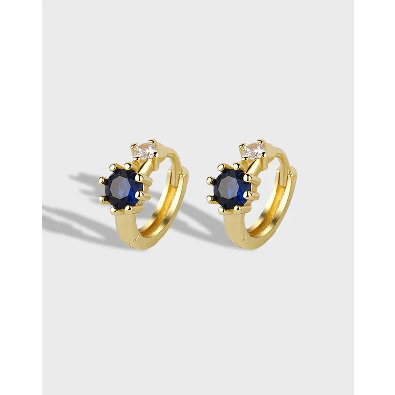 Women's Simple Blue Zircon Exquisite Light Luxury Niche Design Earrings