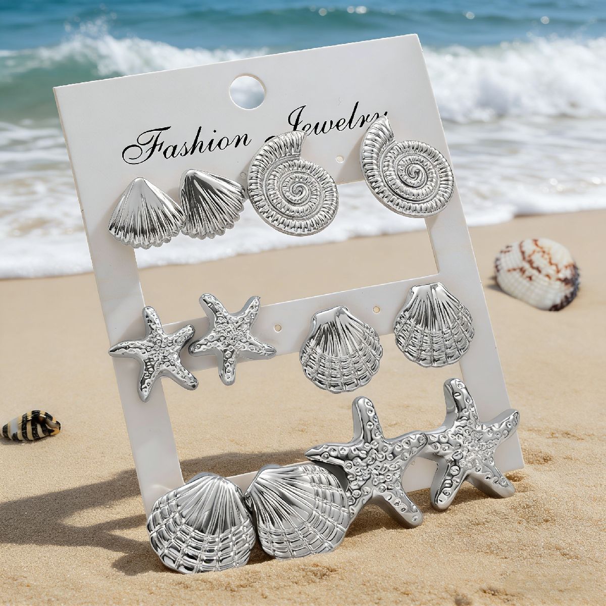 Women's Fashion High-grade Flower Starfish Heart Geometric Simple Match Stud Earrings