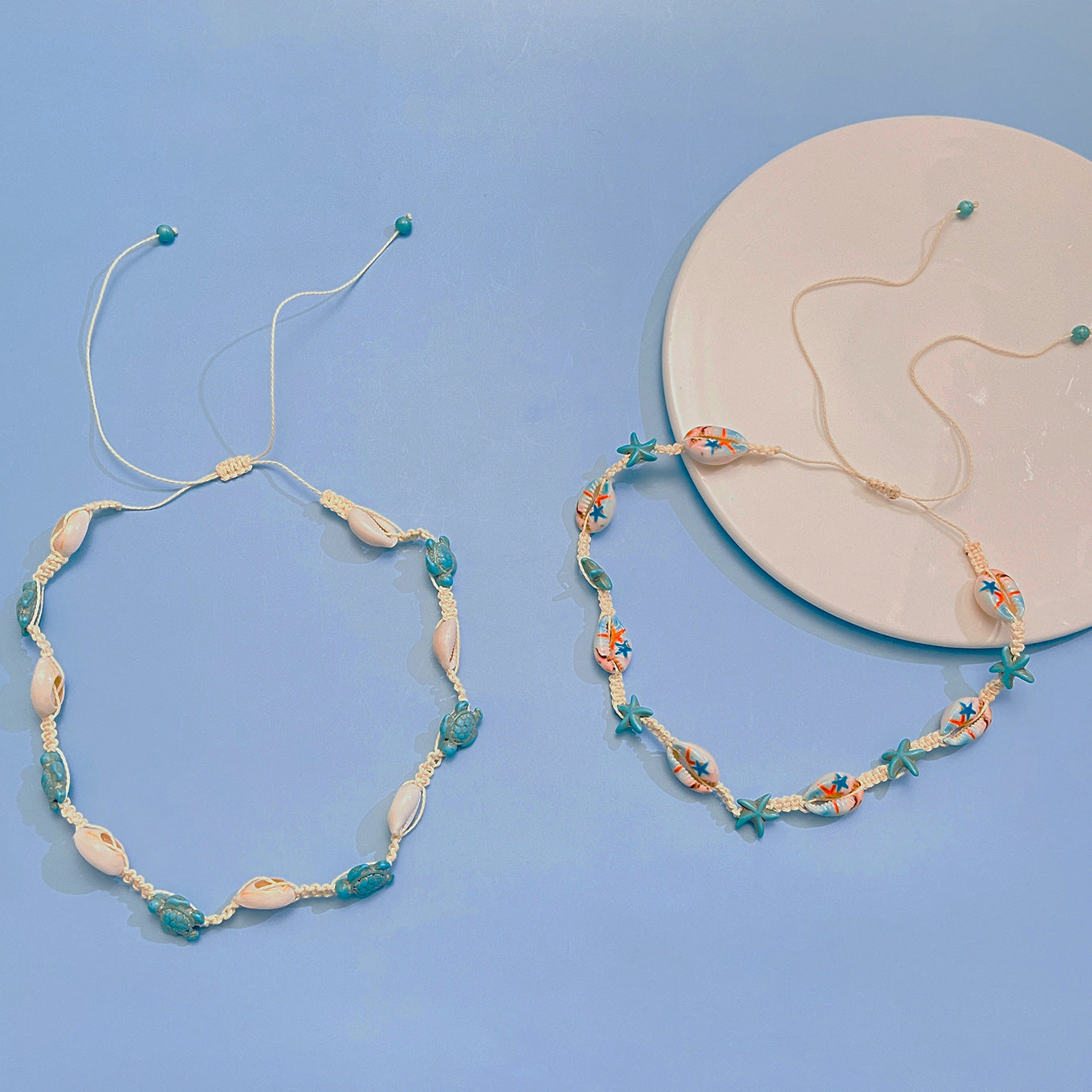 Ocean Style Cartoon Shell Female Bohemian Creative Weaving Turtle Jewelry Set