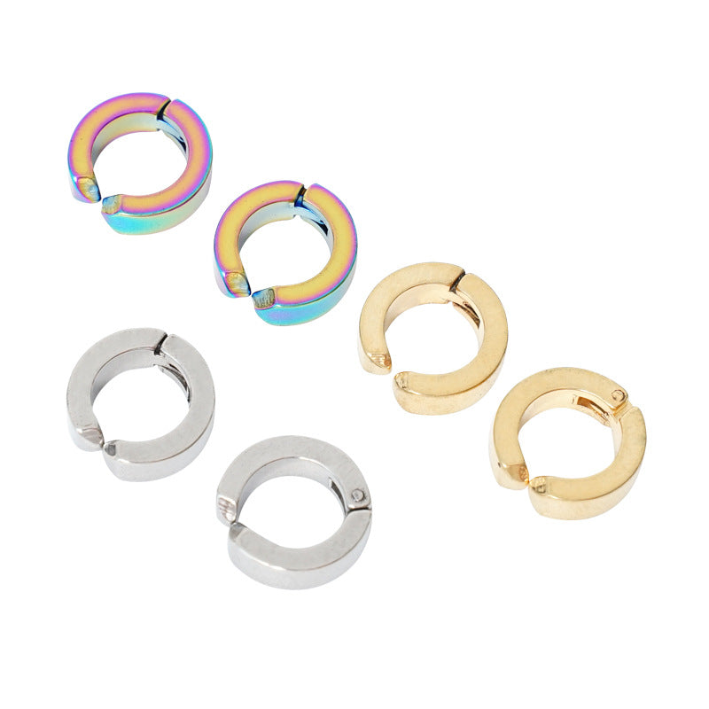 Men's Simple Stainless Steel Temperament No Piercing Ear Clip Earrings