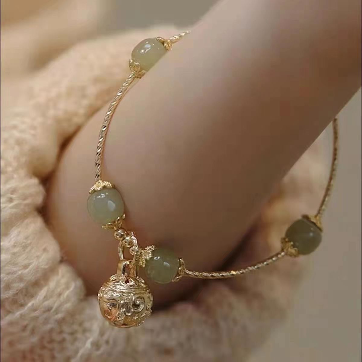 National Style Gold Silk Bell Imitation Yu Blessing Bracelets