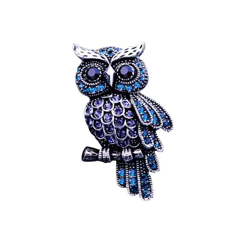Unique Exquisite Owl Full Diamond Corsage Brooches