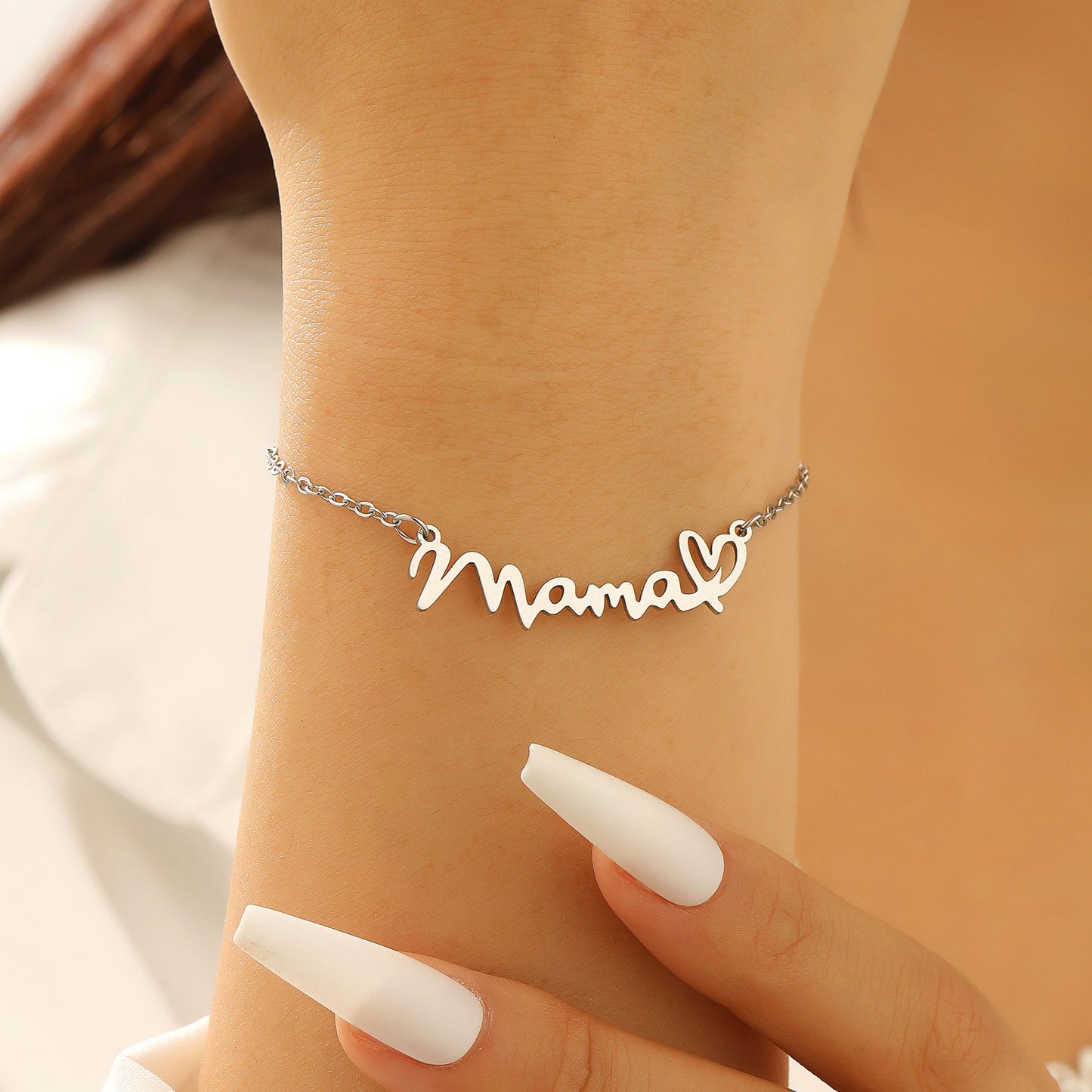 Steel English Letter Mother's Day Gift Simple High Bracelets