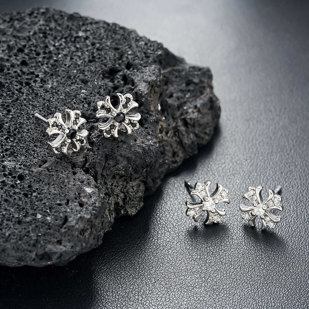 Women's & Men's Personality Design Zircon Light Luxury Sense Stud Earrings