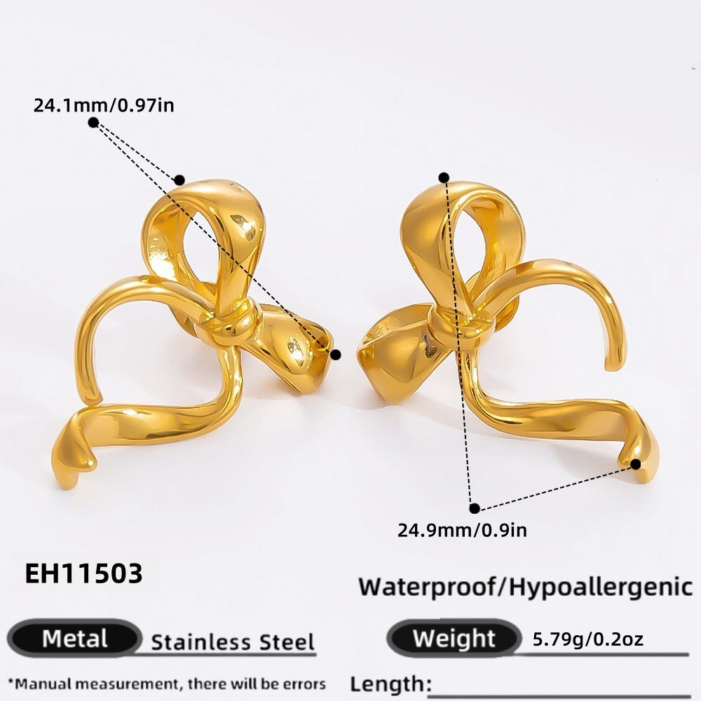 Women's Love Heart Stainless Steel Gold-plated Do Not Fade Earrings