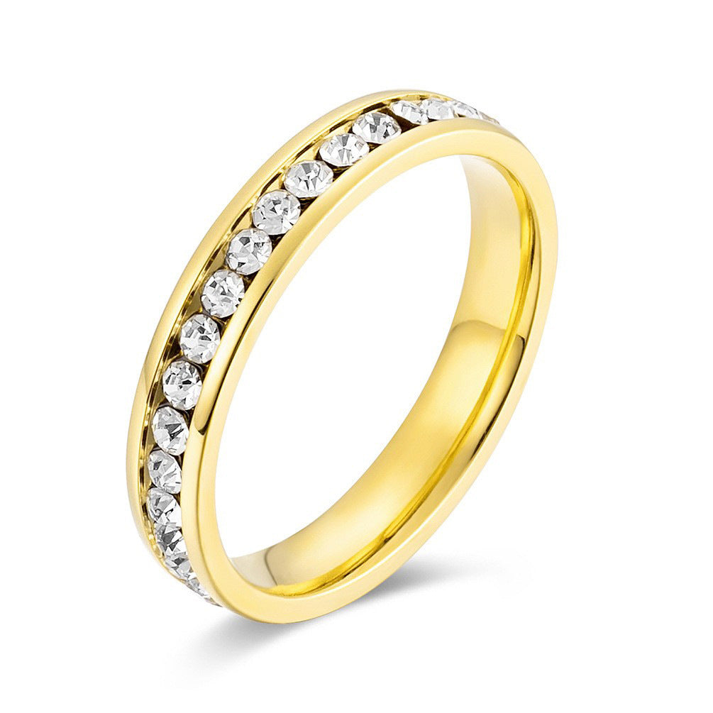 Women's Simple Fashion Diamond Gold-plated Light Luxury High-grade Ring