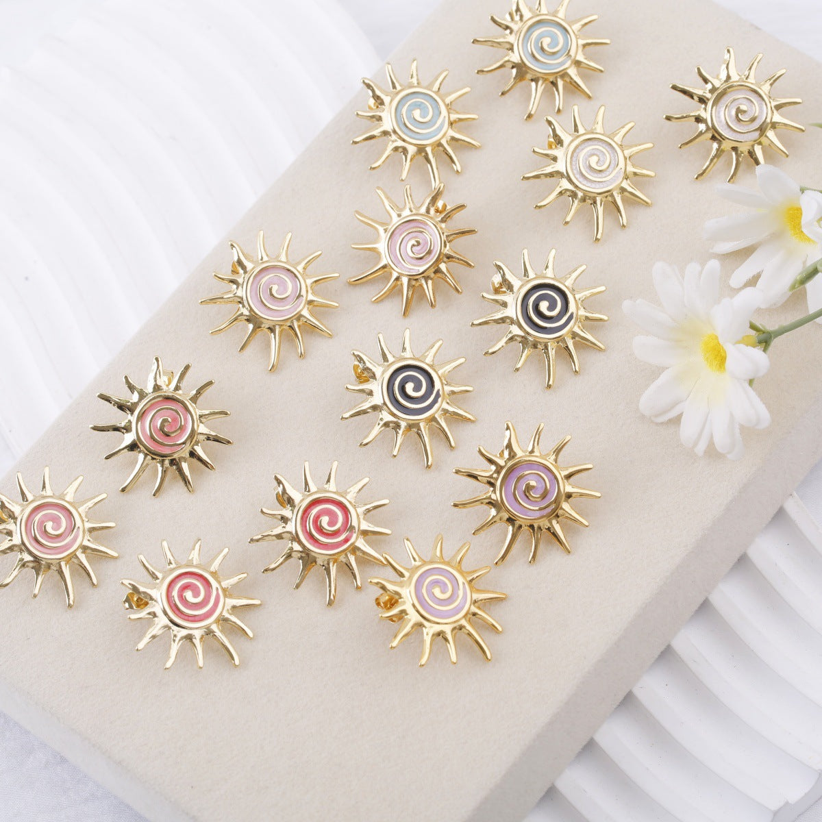 Fresh Sweet Style Apollo Stainless Steel Stud Earrings