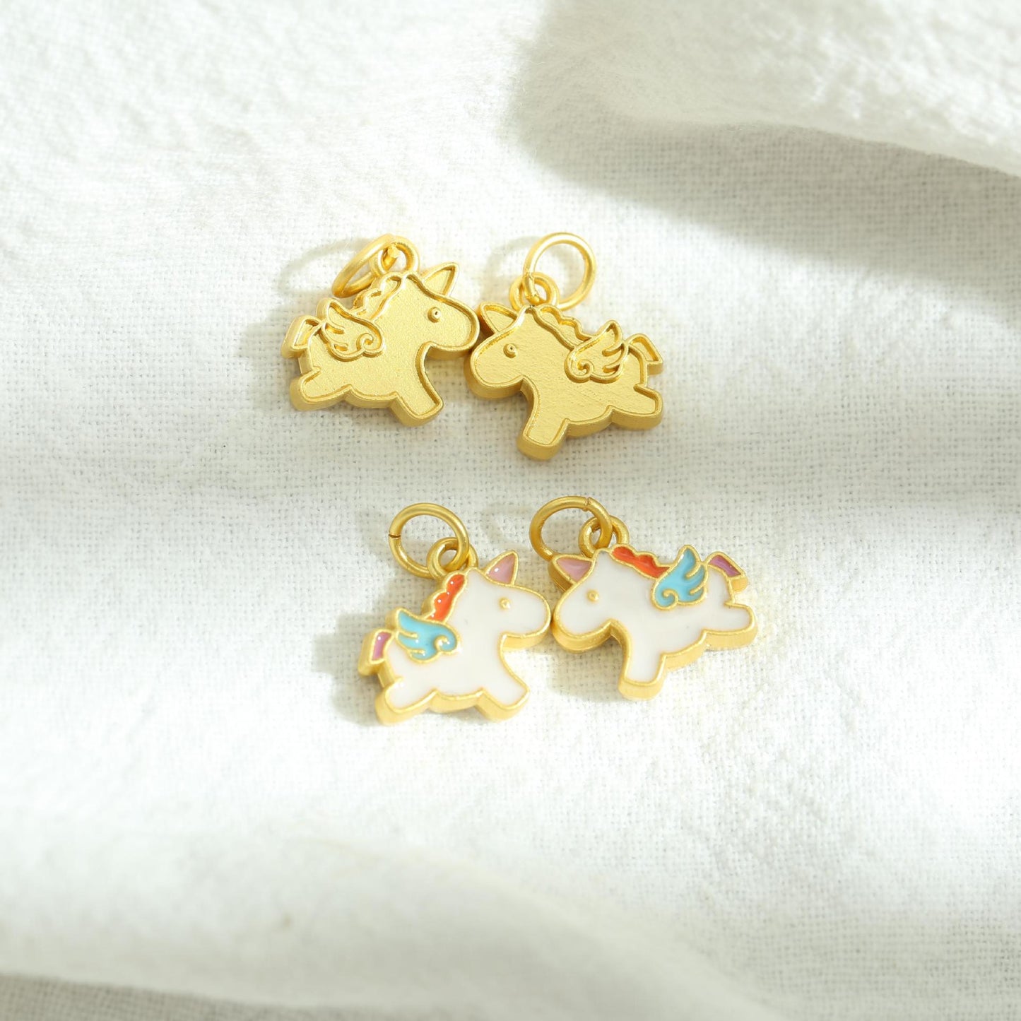 Cartoon Cute Design Unicorn Heart String Pendants