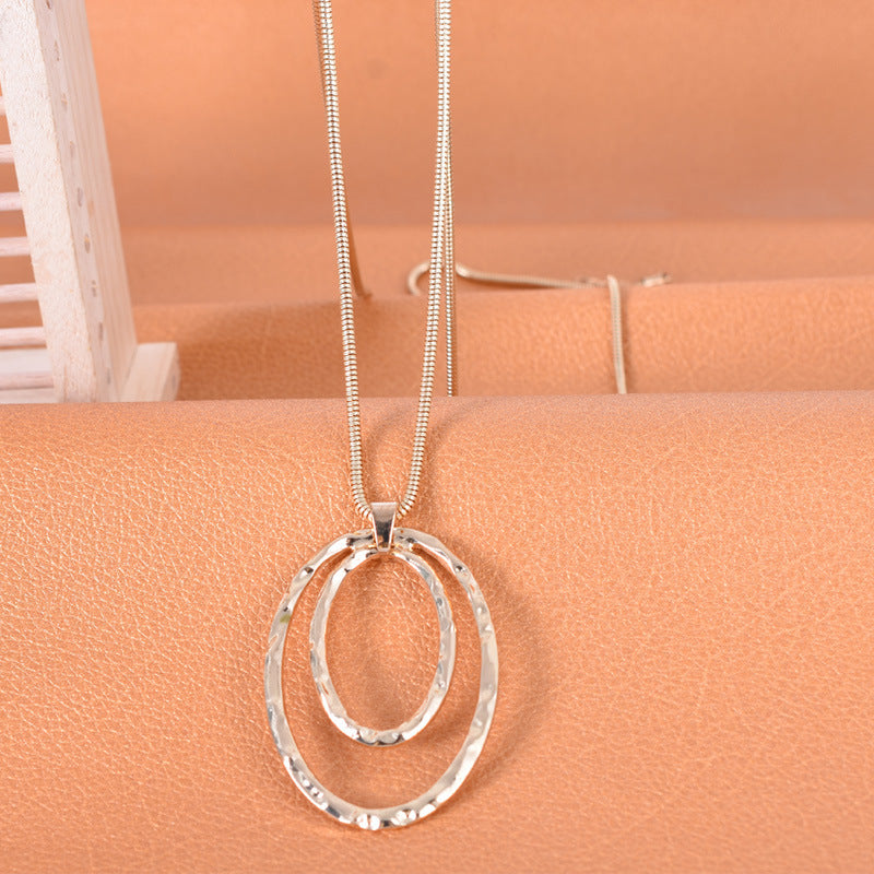Clavicle Chain High Profile Retro Large Circle Simple Temperament Necklace