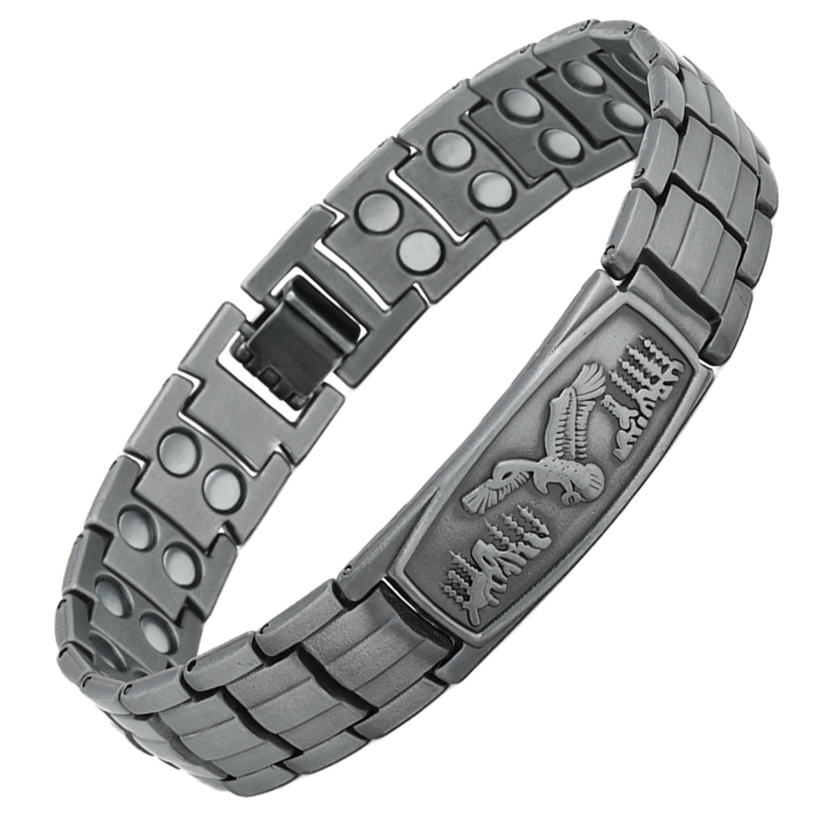 Wheat Striped Cross Eagle Bronze Magnet Fashion Retro Curved Bracelets