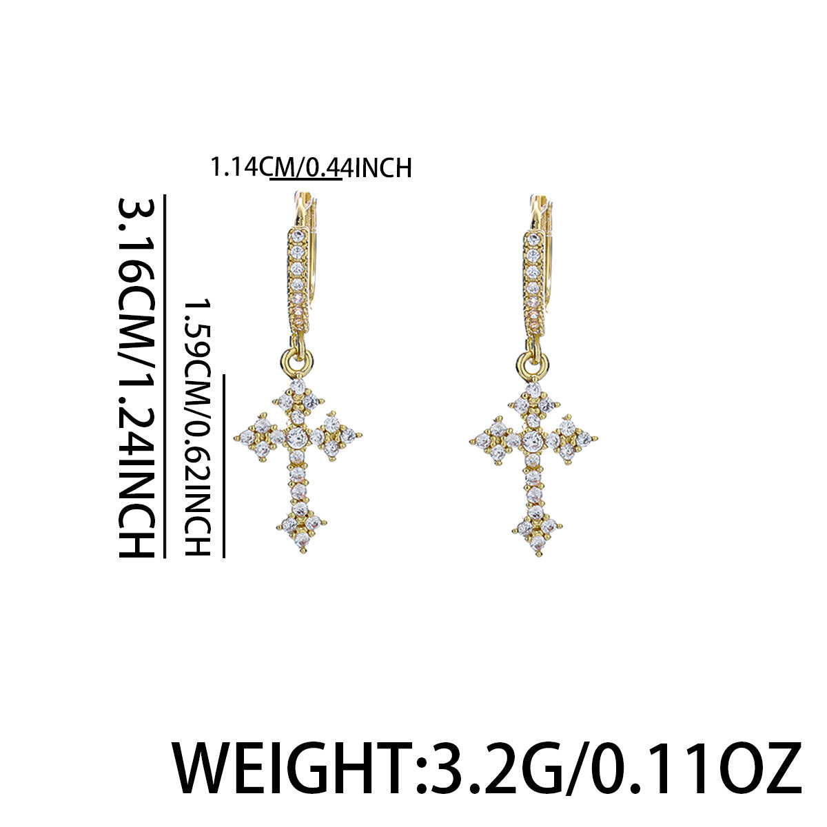 Men's Cross Fashion Personality Ear Clip Earrings