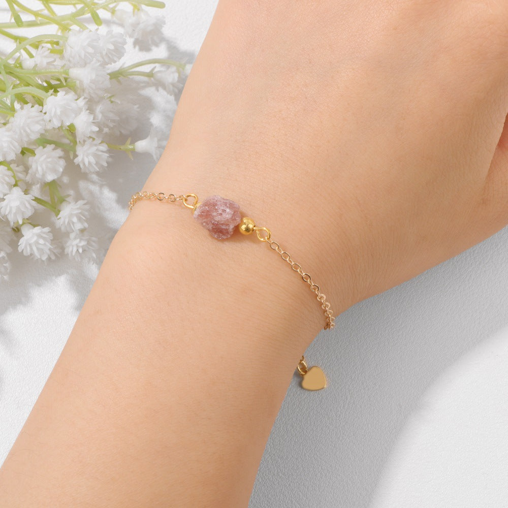 Natural Irregular Rough Stone Beads Chain Bridesmaid Proposal Bracelet