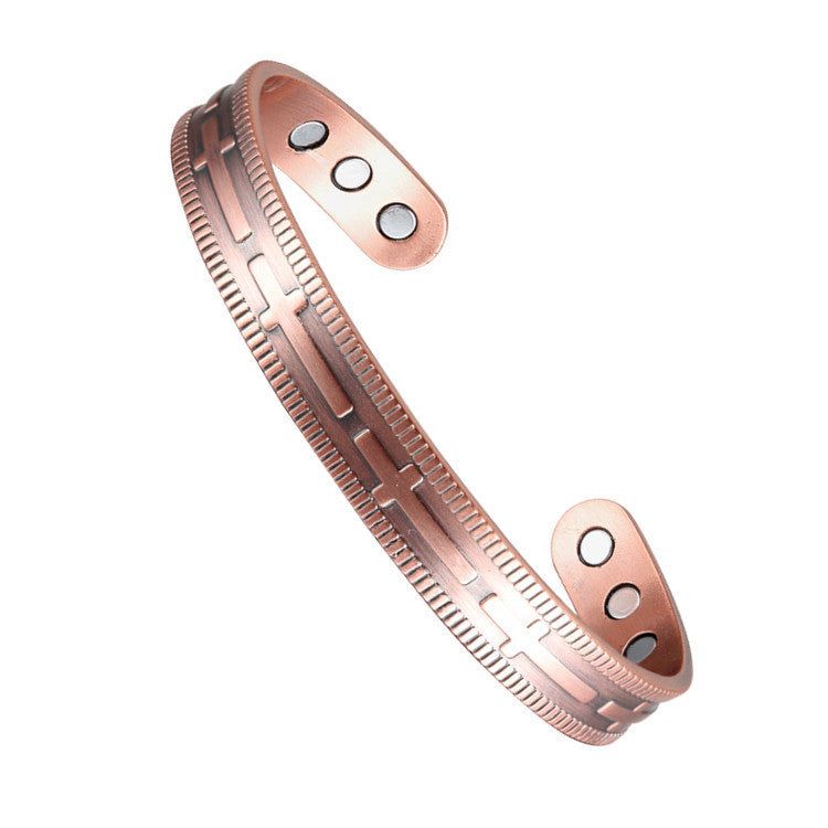Jingling Retro Pure Copper Magnet Open-ended Bracelets
