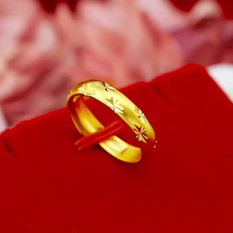 Women's Sand Surface Open Mouth Simple Meteor Rings