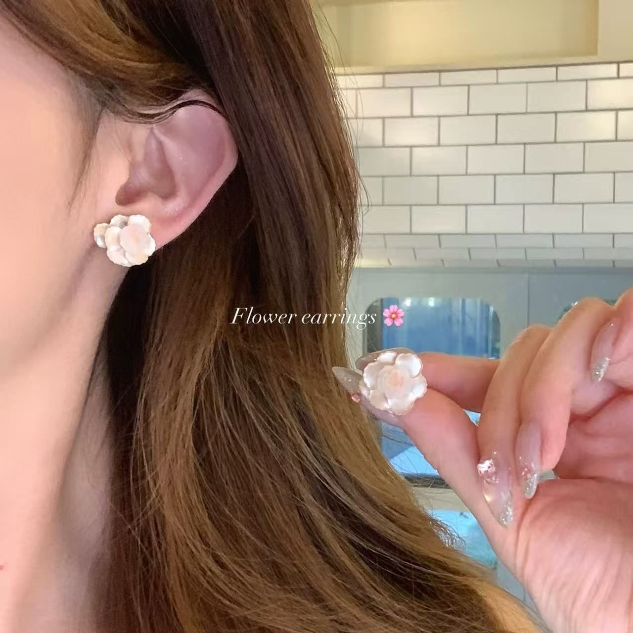 Women's Super Fairy Dopamine Color Mesh Flower Tassel For Unique Beautiful Earrings