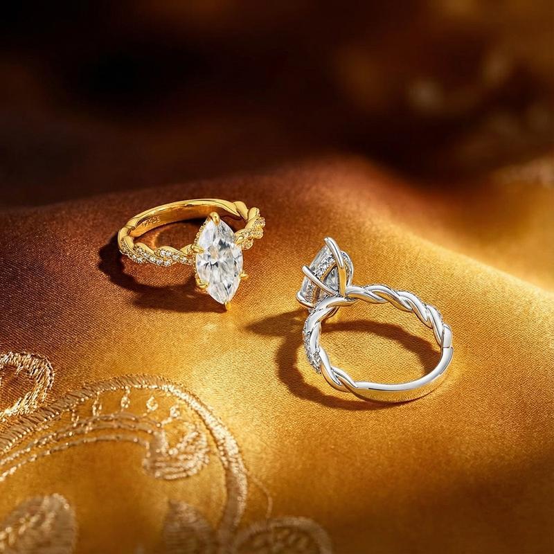 Horse Eye Stone Copper Gold-plated Grade Zircon Eight Hearts Arrows Rings