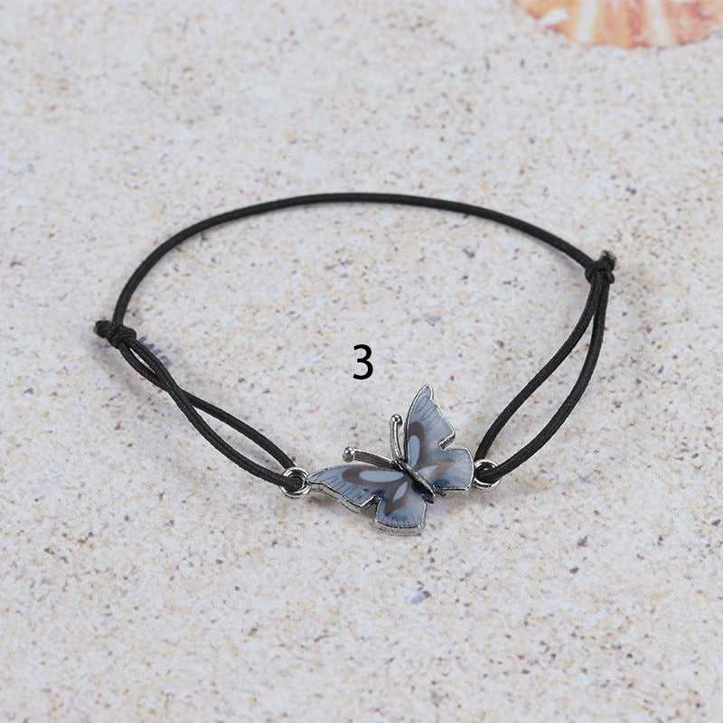 Colorful Butterfly Adjustable Filament Carrying Strap Bracelet