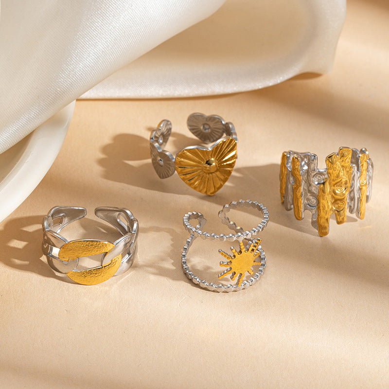 Open Personality Special Interest Light Luxury Retro Style High-grade Decorative Rings