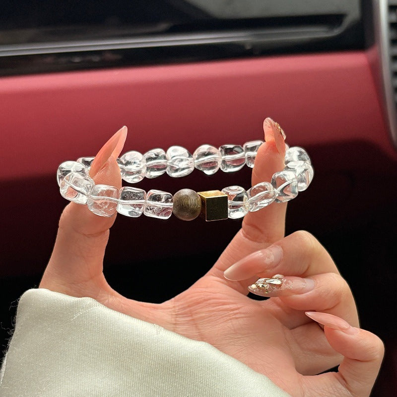 Women's Simple White Natural Square Crystal Atmospheric Bracelet